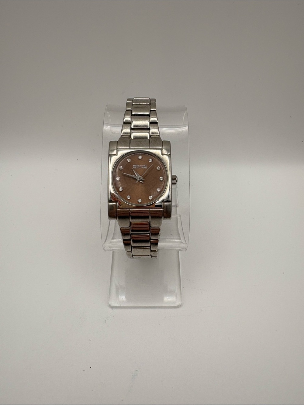 Kenneth Cole Reaction A126-11 Unique Rectangle Circle Chocolate Brown Dial